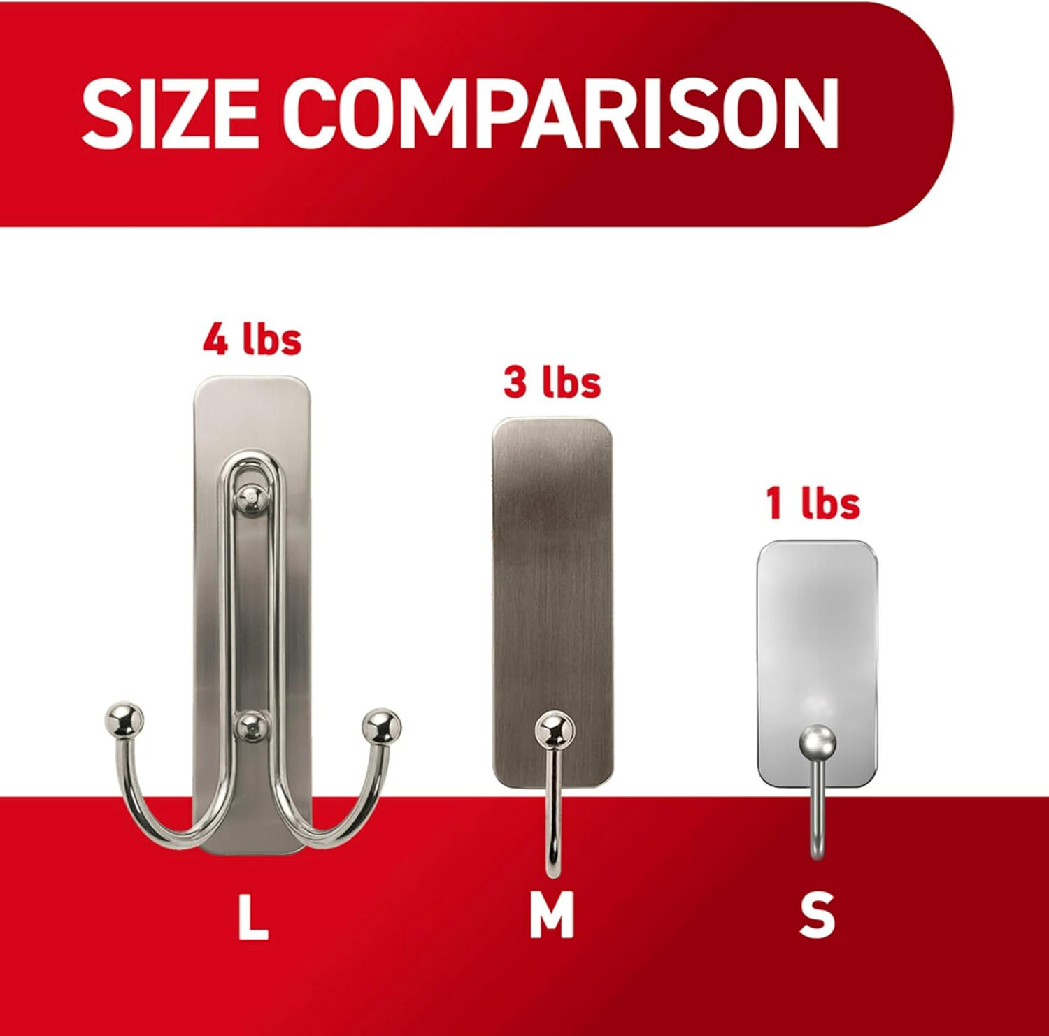 Command Large Matte Black Double Hooks. 2 Hooks and 2 Strips. Damage Free Hanging Wall Hooks with Adhesive Strips. No Tools Coat Hooks for Hanging Home Decor. Holds up to 4 lb - Image 6