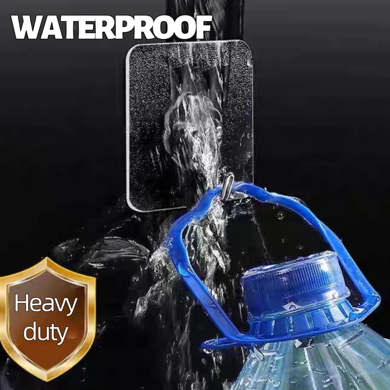 Adhesive Wall Hooks for Hanging Heavy Duty 50 lbs Large Hooks for Walls No Damage. Towel Sticky Clear Hook. Waterproof. Home. Bathroom. Kitchen. Office. and Outdoor 10 Pack - Image 4