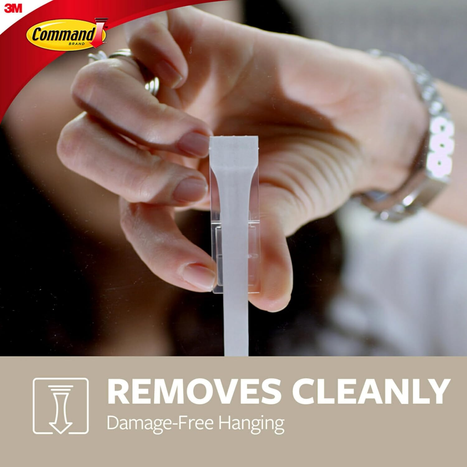 Command Large Matte Black Double Hooks. 2 Hooks and 2 Strips. Damage Free Hanging Wall Hooks with Adhesive Strips. No Tools Coat Hooks for Hanging Home Decor. Holds up to 4 lb - Image 4
